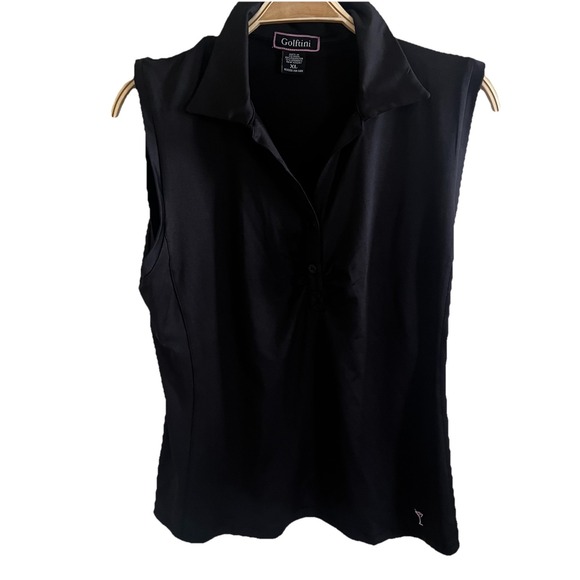 Golftini Black Sleeveless Woman's Golf Shirt Sz XL Moisture Wicking Lightweight - Picture 1 of 6